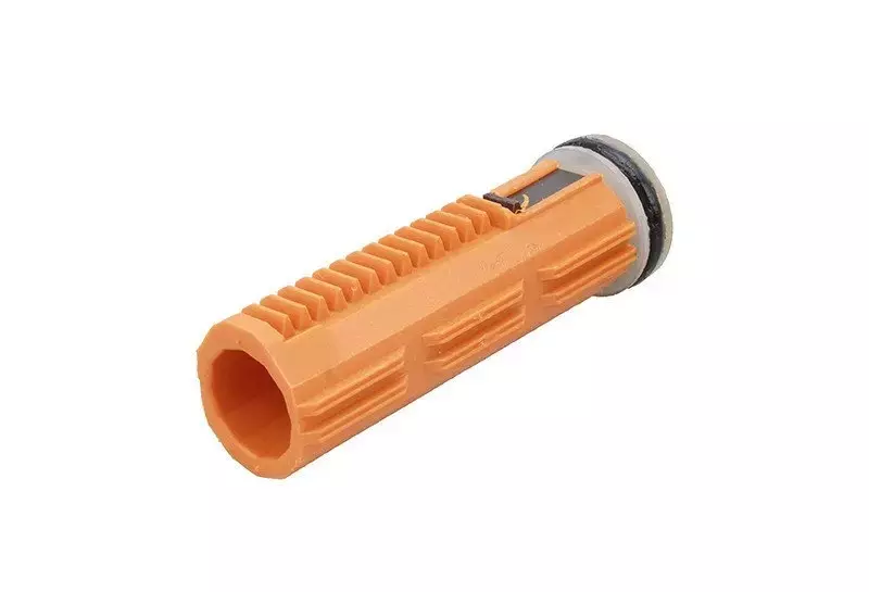 Polycarbonate piston with 1 steel tooth