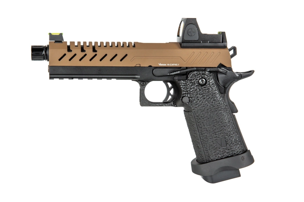 Pistola de airsoft Vorsk hi-capa 5.1 BDS - bronceado/negro
