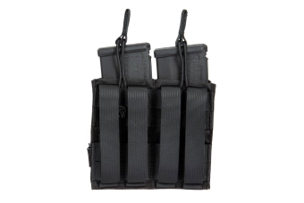Laser-Cut MOLLE dvojité pouzdro na 2 zásobníky typ M4/M16 - černé
