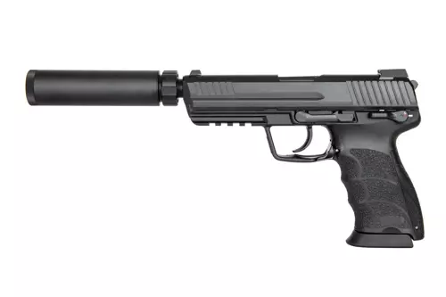 TM45 Tactical pistol replica with silencer - black