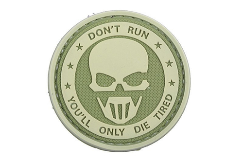 Naszywka 3D – Don't Run - Ghost - olive