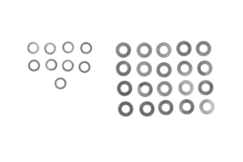 Retro Arms onderlegger set 0,05 mm - fi 4 mm 25 st.
