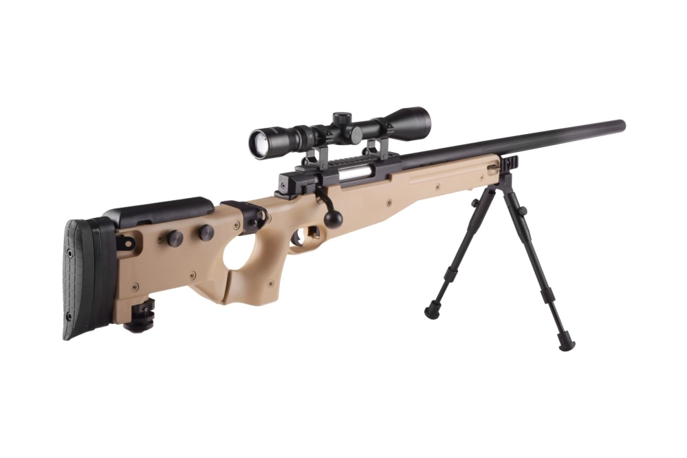Réplique de fusil de précision MB08D - avec lunette et bipied -tan 