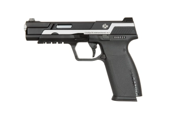 Replika pistoletu Piranha MK I - srebrna