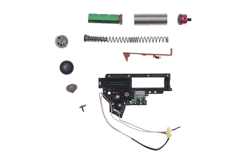 Complete Reinforced Gearbox V2 Mod2 with Electronic Contact (Rear-Wired) 