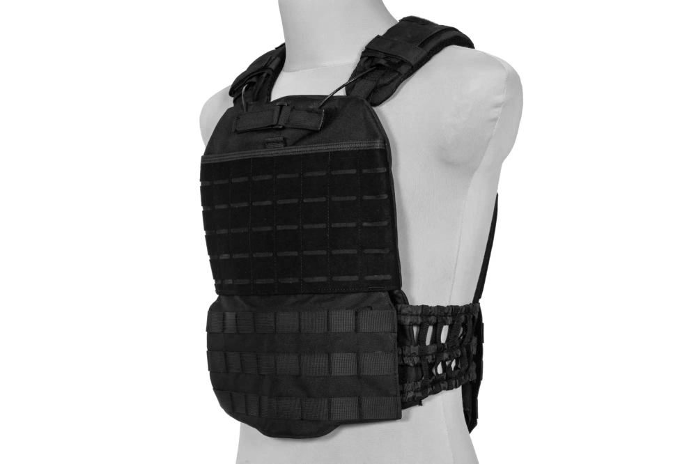 Gilet de type plate carrier molle/laser-cut – noir