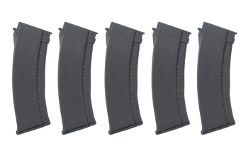 Lot de 5 chargeurs Mid-Cap 135/30 ball Arcturus EMM AK74 "Bakelite" Variable-Cap pour répliques d'AK Noir