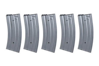 Juego de 5 cargadores metálicos de baja capacidad de 70 bolas Specna Arms Gris