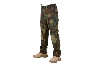 Kalhoty Combat Uniforma s chrániči kolen - woodland