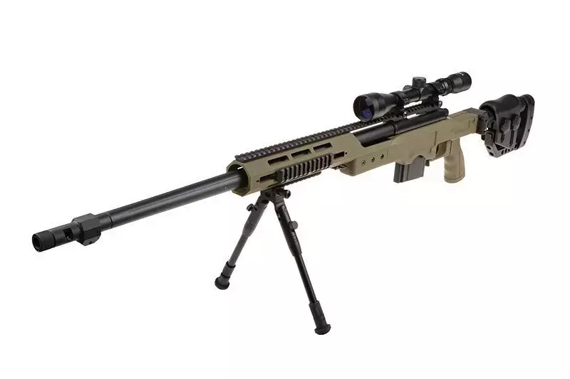 MB4411D sniper rifle replica with scope and bipod - olive