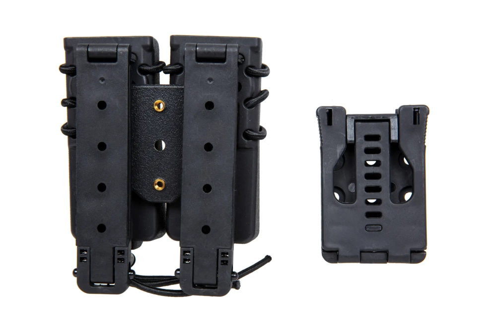 Support pour 2 chargeurs 9mm Wosport Urban Assault Long Quick Pull Noir