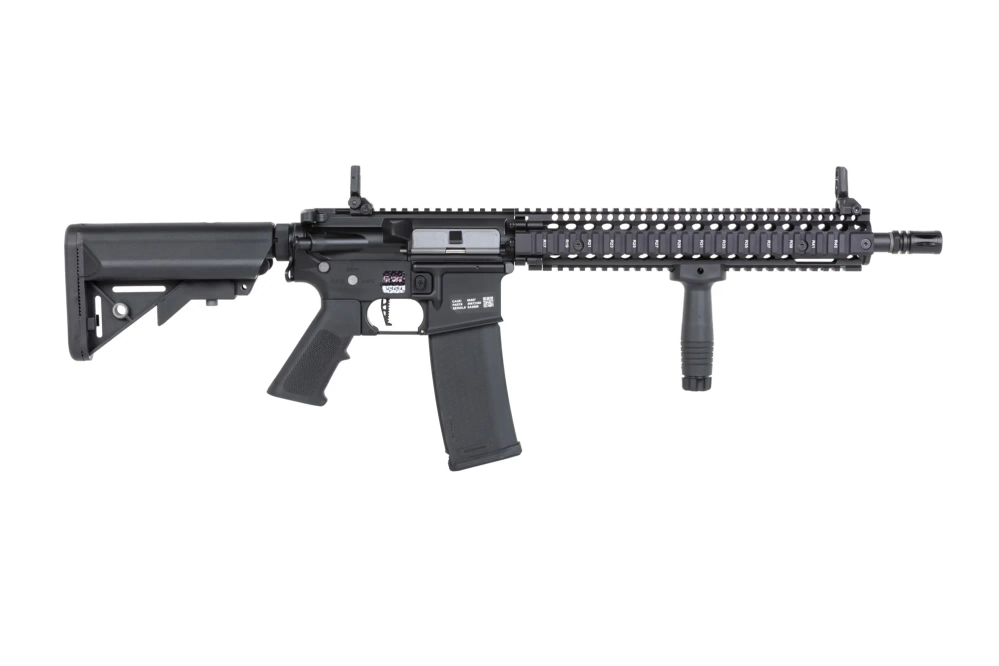 Specna Arms Daniel Defense® MK18 SA-P26 Prime™ Aster II ETU airsoft Carabina con motor brushless de un solo disparo Negro