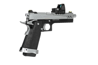 Réplique de pistolet Hi-capa 5.1 Split Slide – noir/chrome (avec viseur BDS) 