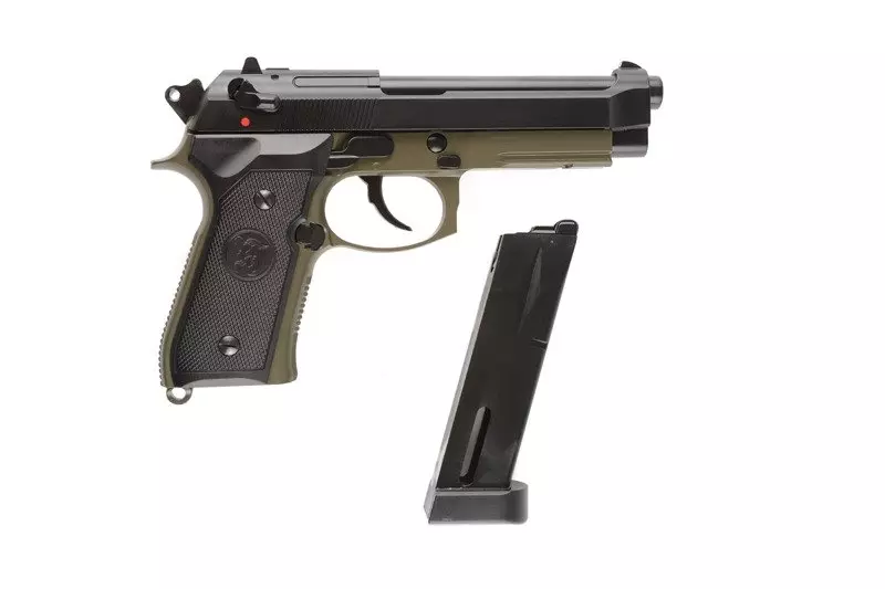 Pistola de airsoft M9A1 (CO2) - verde oliva
