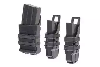 Set of Open III (2 XS + 1 M) Pistol + 5.56 Magazine Pouches - Black