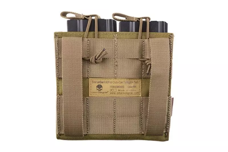 Open Top double magazine carrier for M4/M16 + pistol magazines - khaki