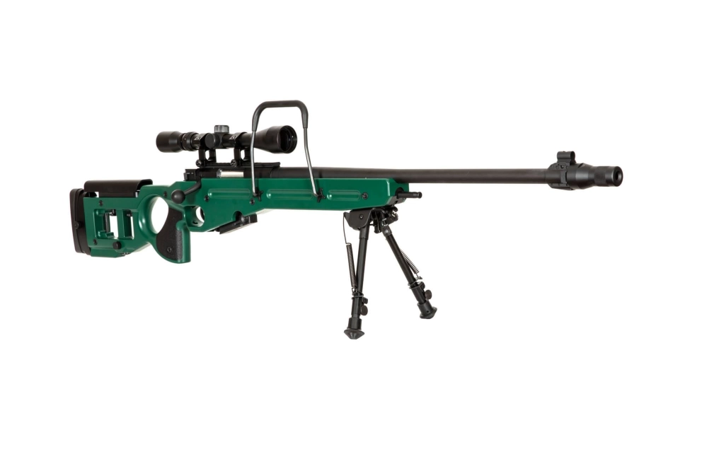 Réplique de fusil de sniper SV-98 CORE™ avec lunette, bipied et silencieux - russian green 