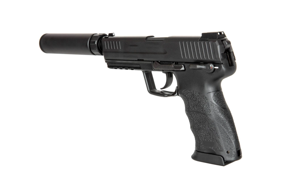 Réplique de pistolet tactique TM45 avec silencieux - noir