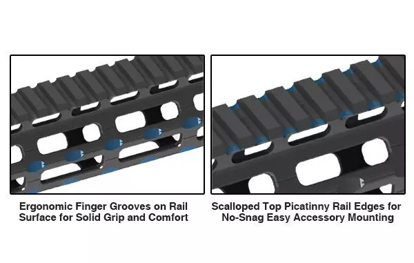 Front Super Slim Free Float AR15 15" M-LOK - noir