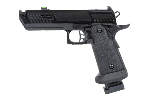 Pistola airsoft SRC Dark Viper DUAL POWER con funda de transporte y cargador de CO2 Negro