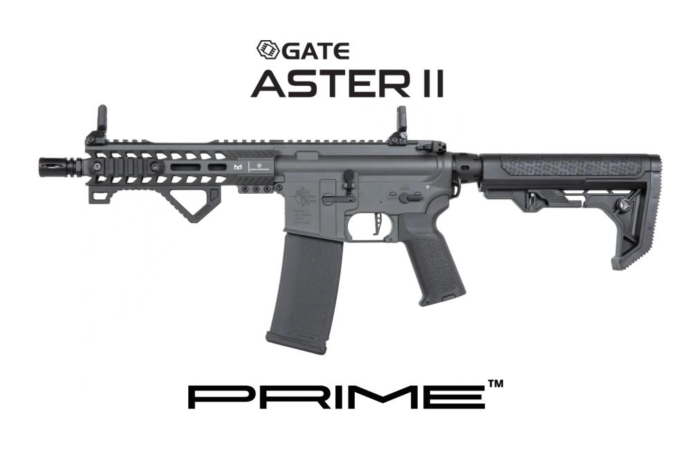 Airsoft fusil Specna Arms RRA SA-P17 Prime™ Light Ops Stock Aster II ETU avec moteur brushless Gris