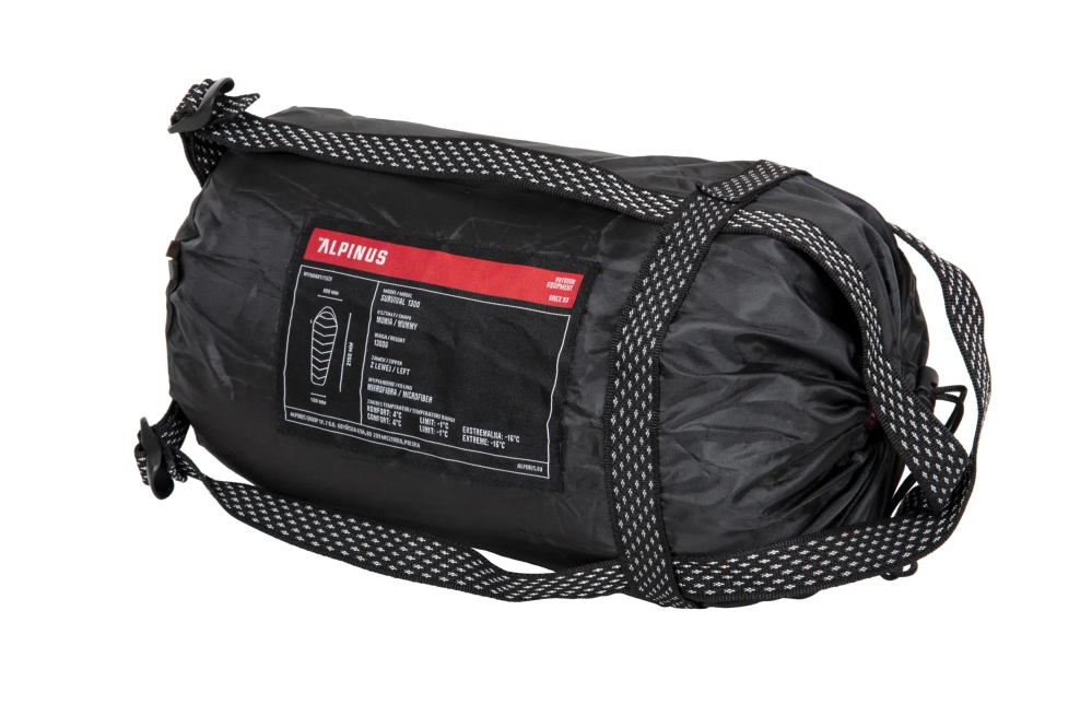 Spací pytel Alpinus Survival 1300 (+4°C / -16°C) (pravý) Olivový