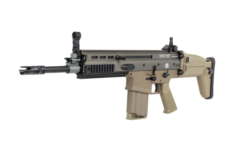 airsoft Cybergun x FN HERSTAL SCAR-H útočná puška s přepravním kufrem Tan