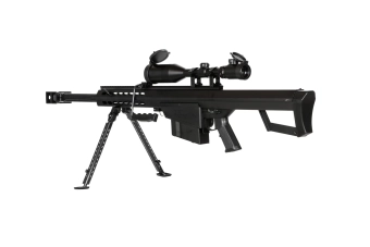 Rifle replica Barret® M82A1 CQB with scope and bipod - black