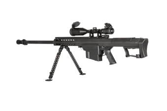 Airsoft pušky SW-024SA s dvojnožkou a dalekohledem - černá