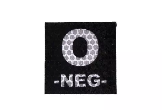 Parche IR con grupo sanguíneo: 0 NEG