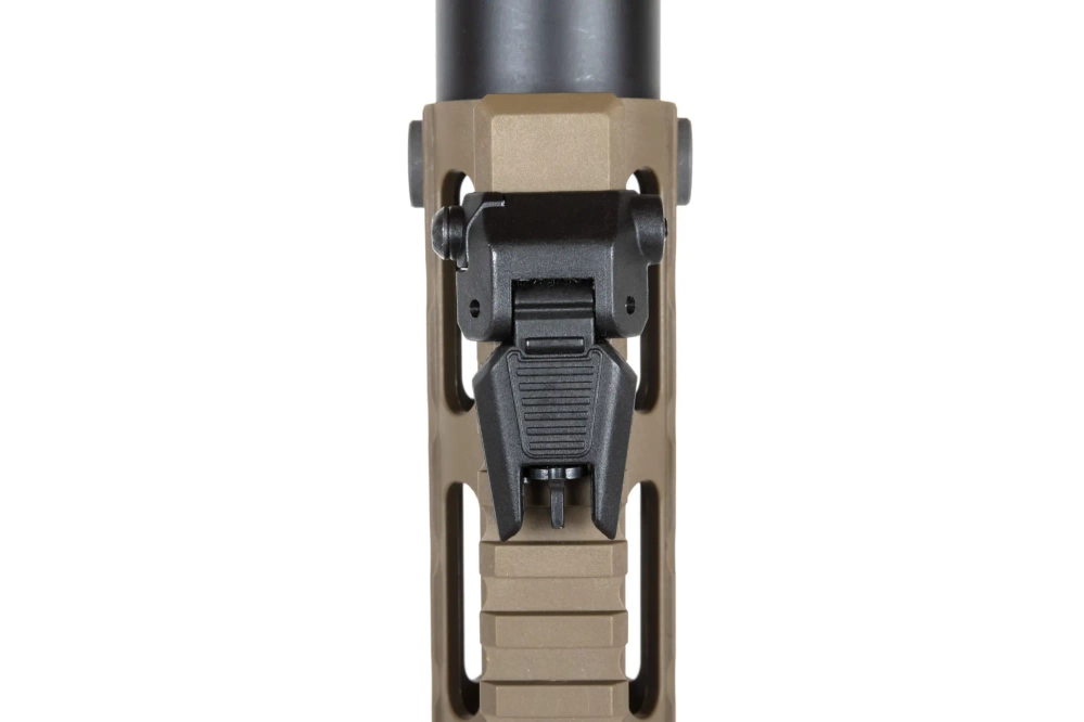 airsoft Specna Arms SA-FX02 FLEX™ HAL ETU Half-Tan submachine gun with orange discharge device