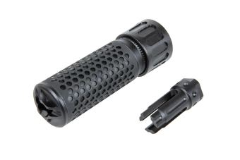 Conjunto réplica del silenciador de sonido HY-202 tipo QD junto con la réplica del compensador de llama M139 QDC Cyma Negro