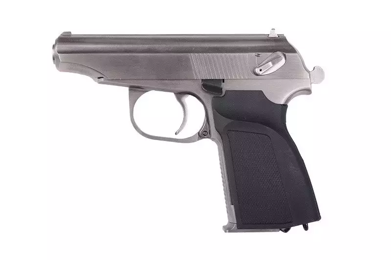 Pistolet airsoft MK avec silencieux - argent