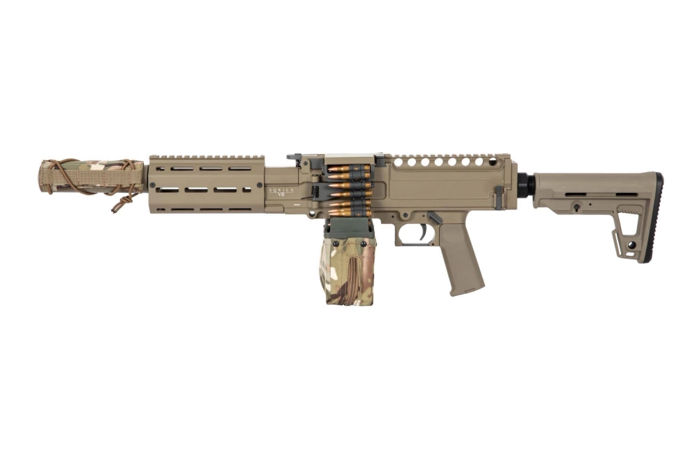 Replika lekkiego karabinu maszynowego AQUILA VII LMG - tan