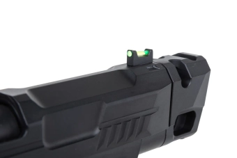 Pistola Arcturus Vanguard 4.3" Hi-Capa GBB Optics Ready airsoft con compensador Negro
