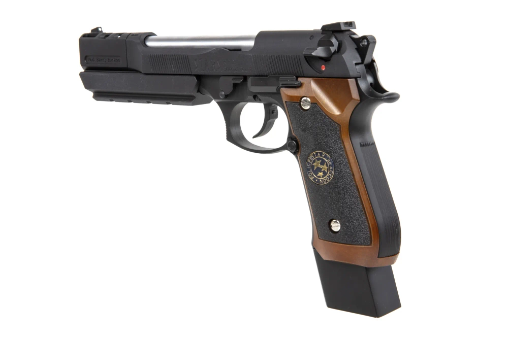 WE GP331 BIOHAZARD Pistolet airsoft - Mod. B. Poignée Burton Brown (Simple seulement)