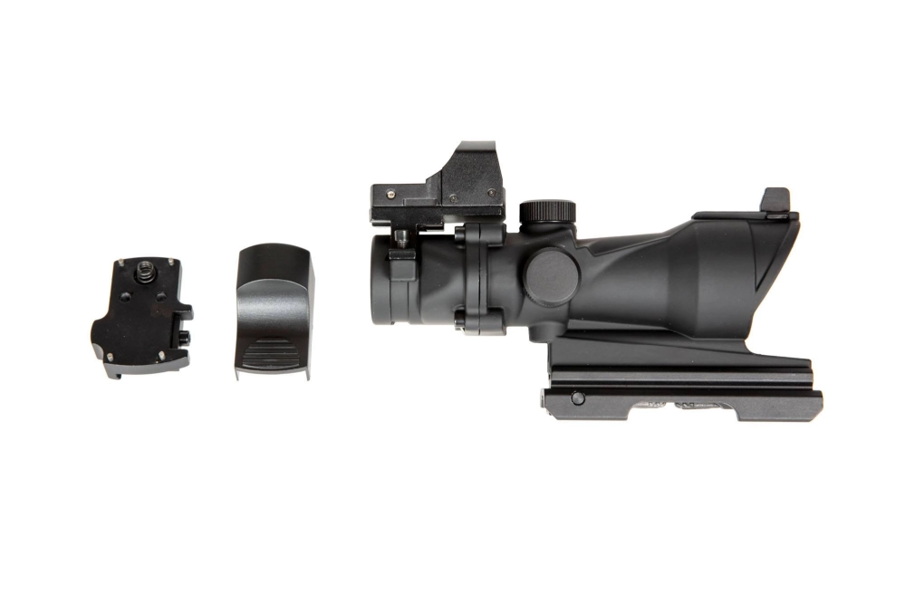 Replika lunety ACOG Style 4x32 z kolimatorem Mini Red Dot - czarna