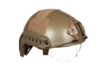 helma Replica X-Shield MH s brýlemi - Tan