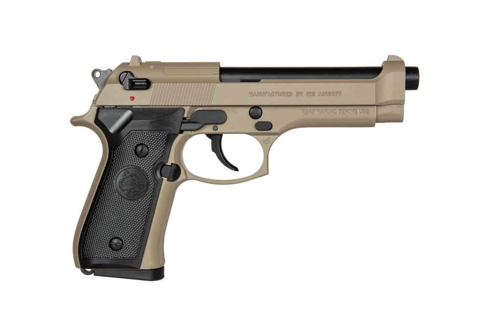 Pistola de airsoft BLE-BM9 - Bronceado