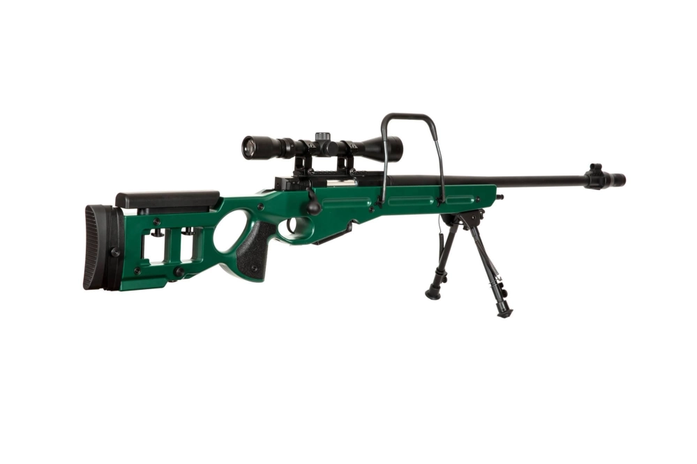 Fusil de airsoft rifle de francotirador SV-98 CORE™ con visor, bípode y silenciador - verde ruso