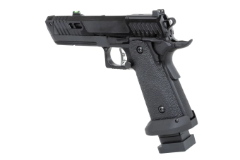 airsoft SRC Dark Viper DUAL POWER pistol with carrying case and green gas magazine Black