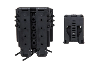Drager voor 2 9mm magazijnen en een M4/M16 magazijn Wosport Urban Assault Quick Pull Zwart