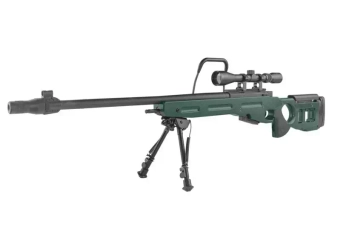 Replika karabinu snajperskiego SV-98 CORE™ z lunetą i dwójnogiem - russian green