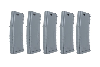 Set of 5 polymer mid-cap 120-ball magazines Specna Arms Grey