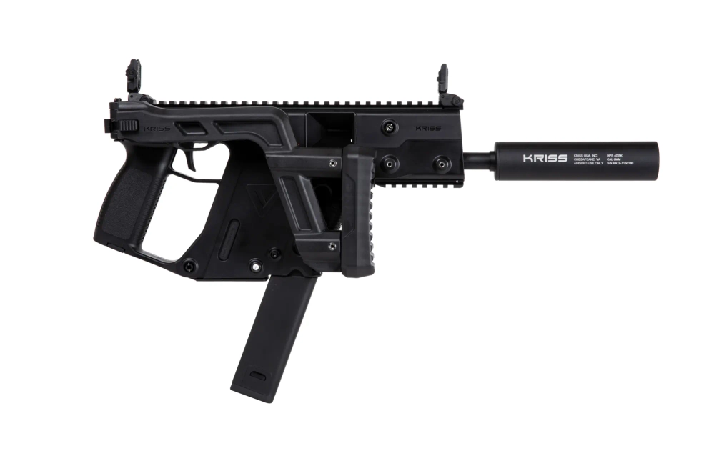 Réplica de subfusil Krytac Kriss Vector con supresor de sonido ficticio Negro