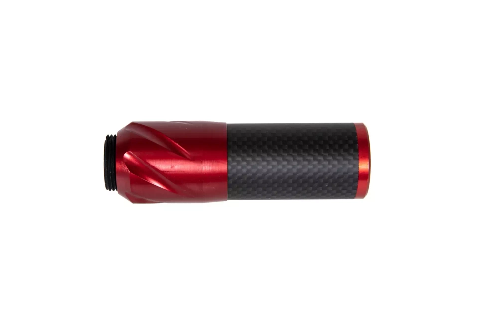 Silenciador de carbono DSL2 36x100mm - Rojo