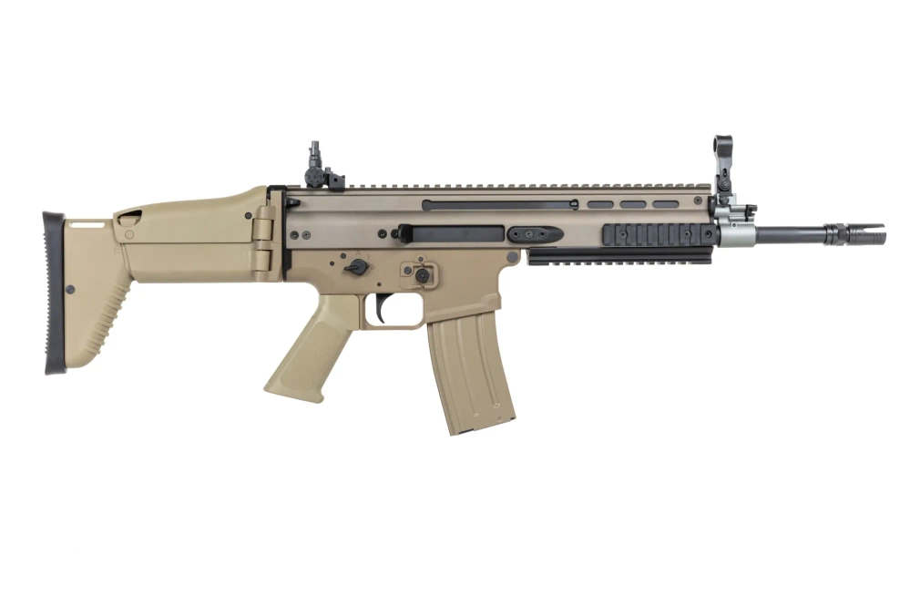 airsoft Cybergun x FN HERSTAL SCAR-L assault rifle with transport case Tan