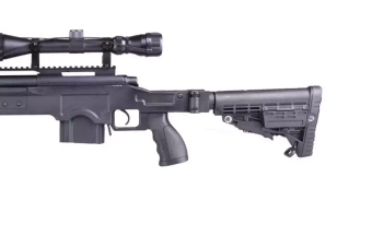 MB4412D Sniper Rifle Replica – with Scope and Bipod – Black