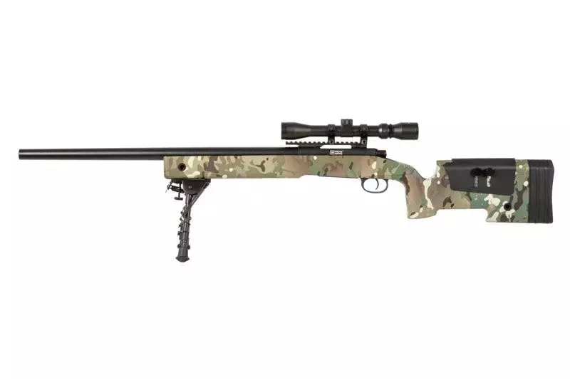 Replika karabinu wyborowego SA-S02 CORE™ High Velocity z lunetą i dwójnogiem - MC