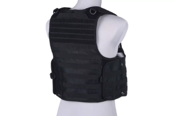 Light mesh plate carrier type tactical vest - black